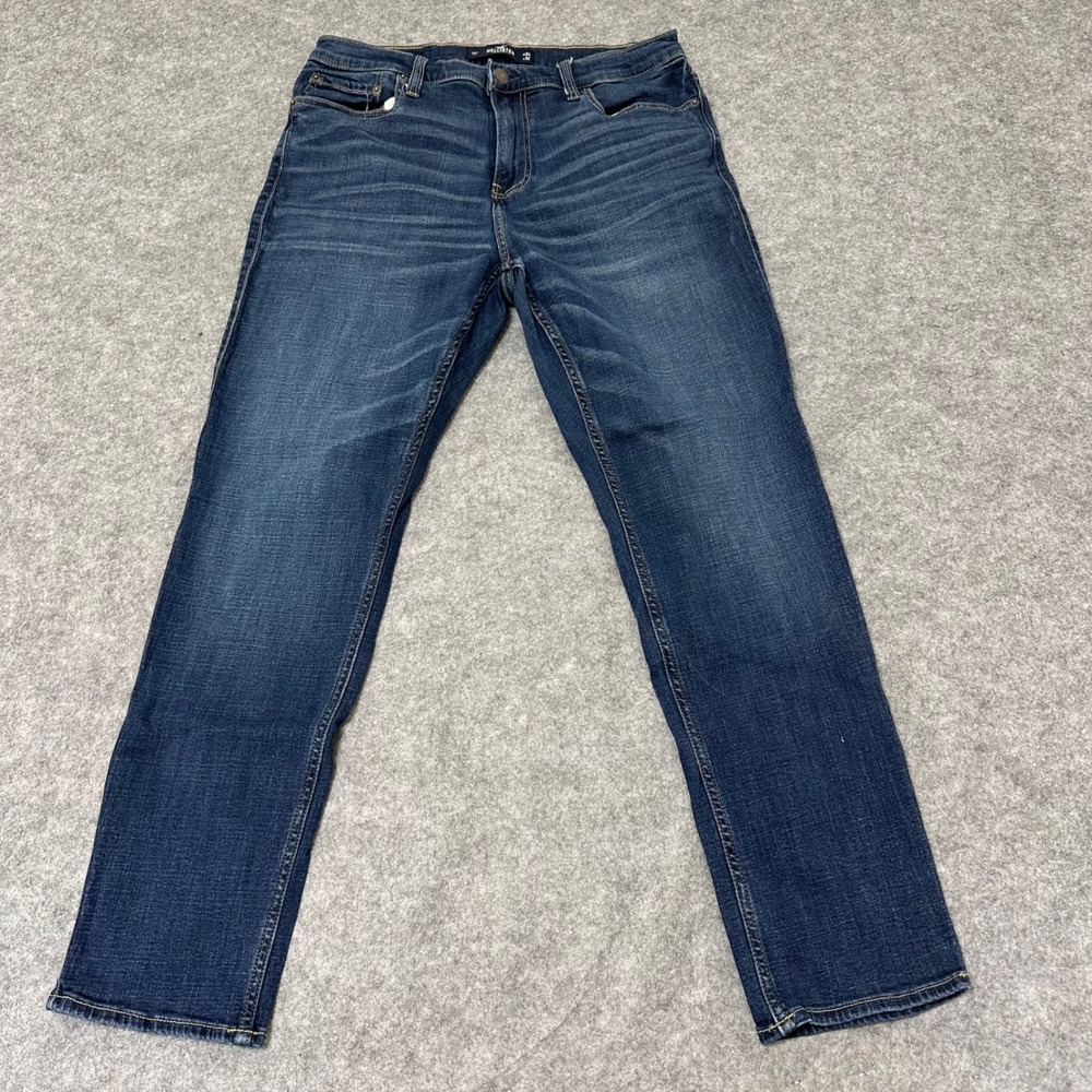 Hollister Jeans Mens 34x32 Blue Athletic Skinny Advanced Stretch Denim Casual